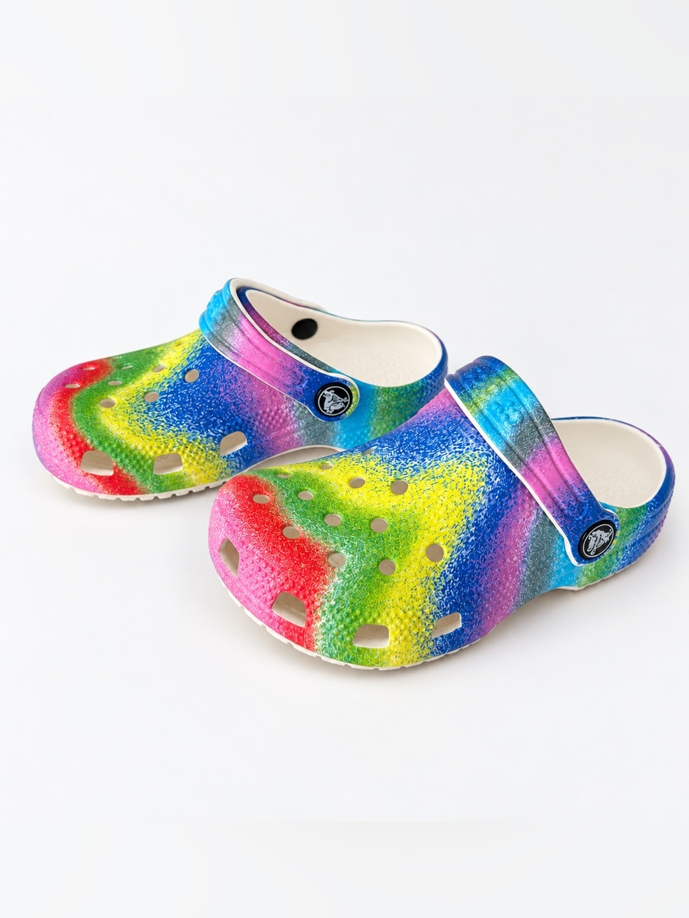 CROCS Kids Rainbow Tie-Dye Clog Sandals in Multicolor